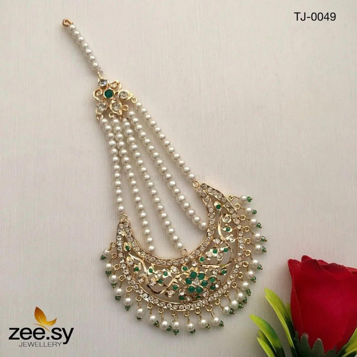 Inshara Pearl Drop Chand Jhumar