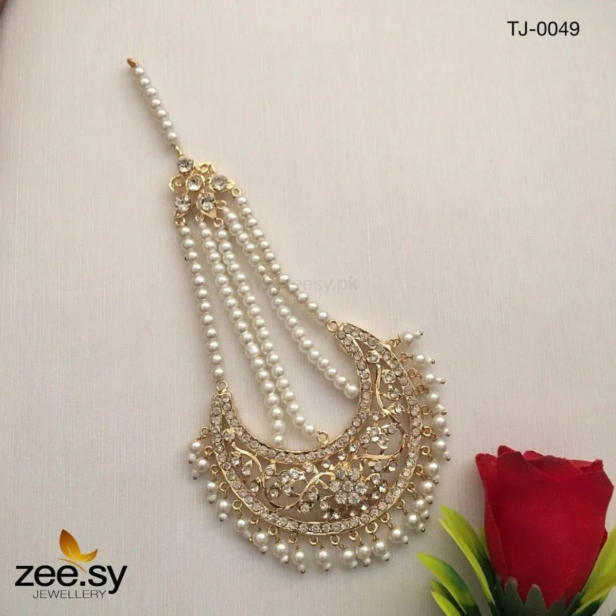 Inshara Pearl Drop Chand Jhumar