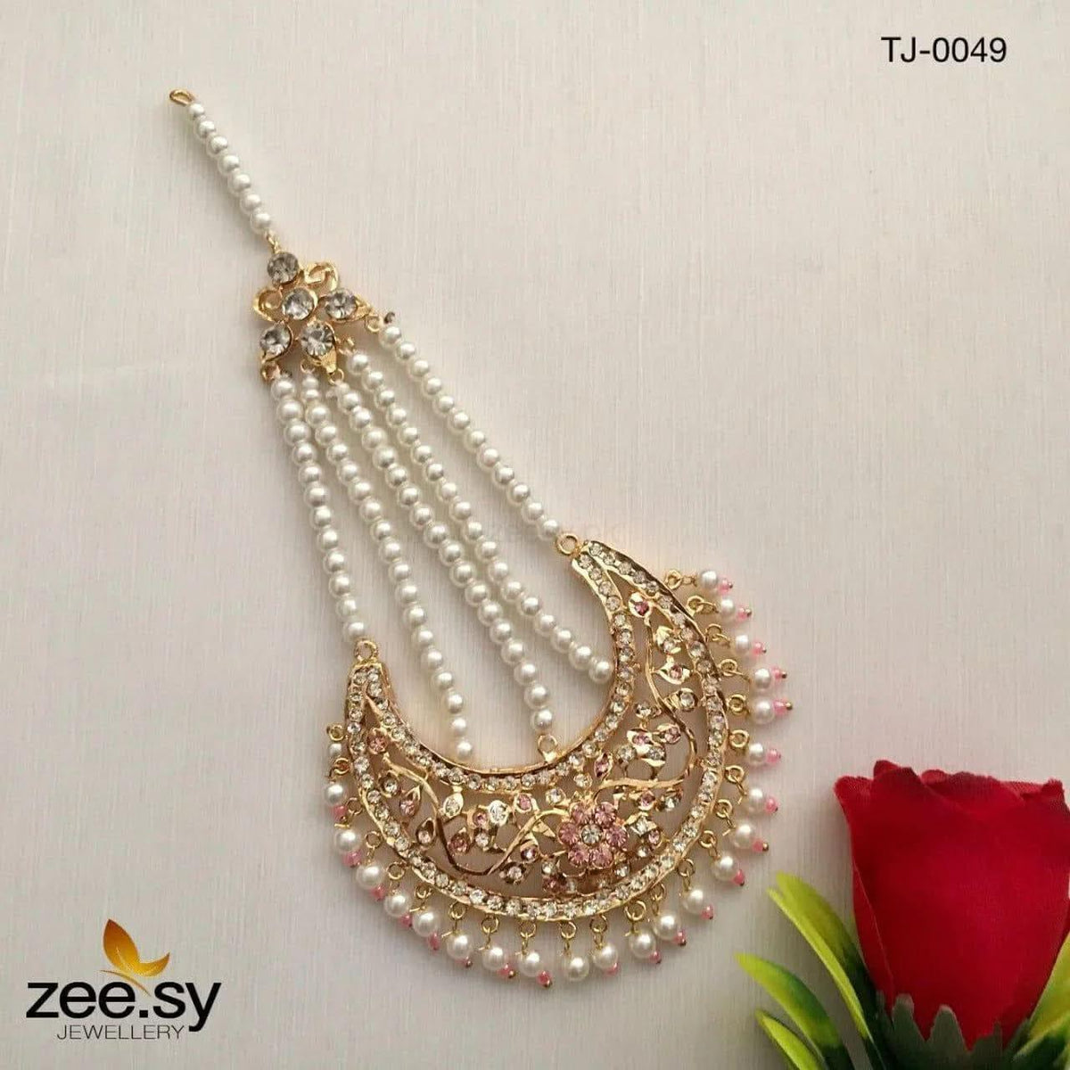 Inshara Pearl Drop Chand Jhumar
