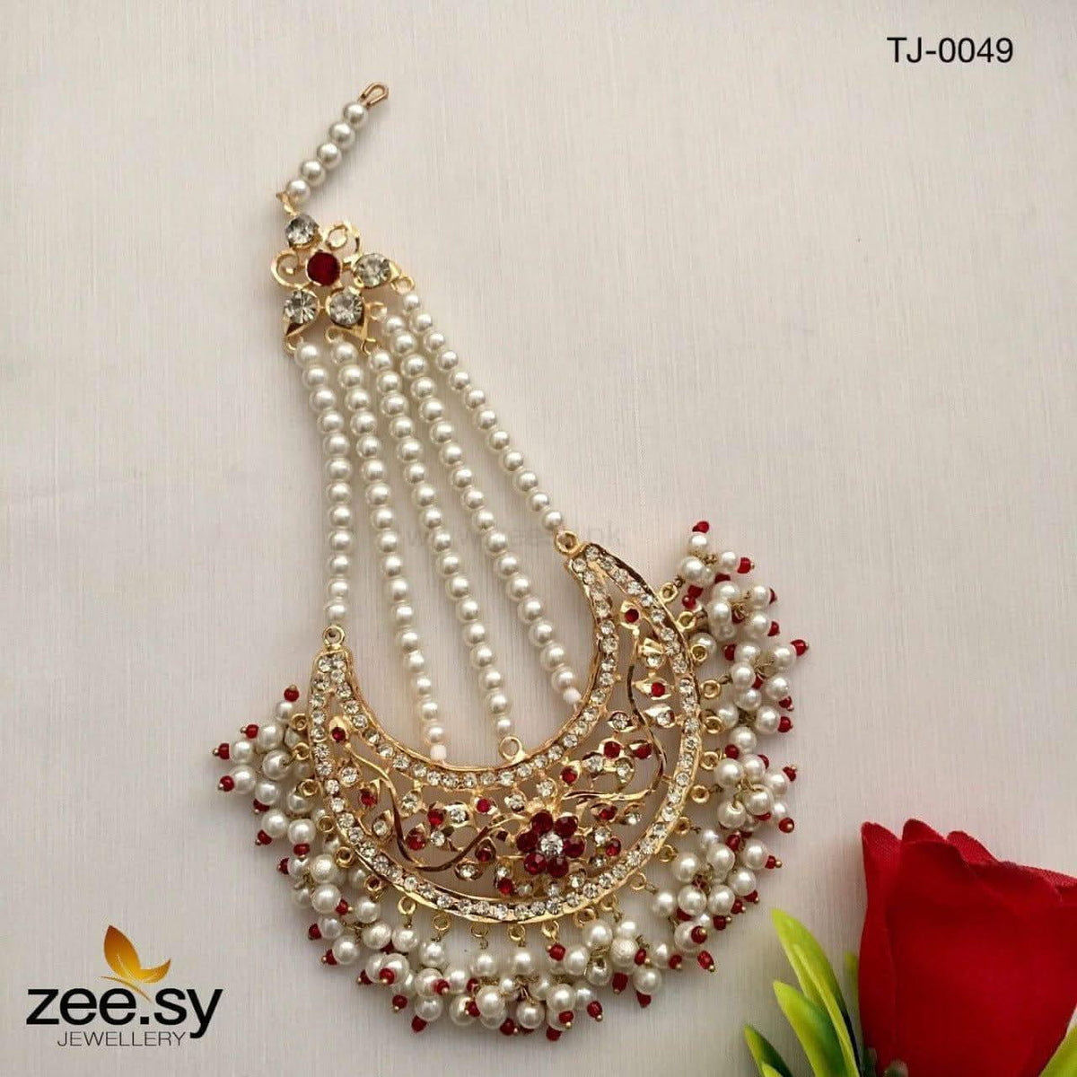 Inshara Pearl Drop Chand Jhumar