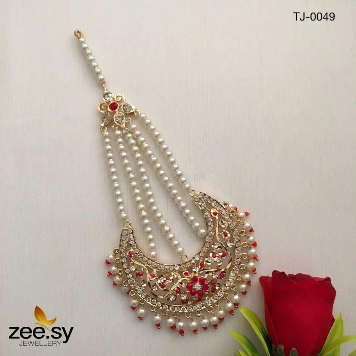Inshara Pearl Drop Chand Jhumar