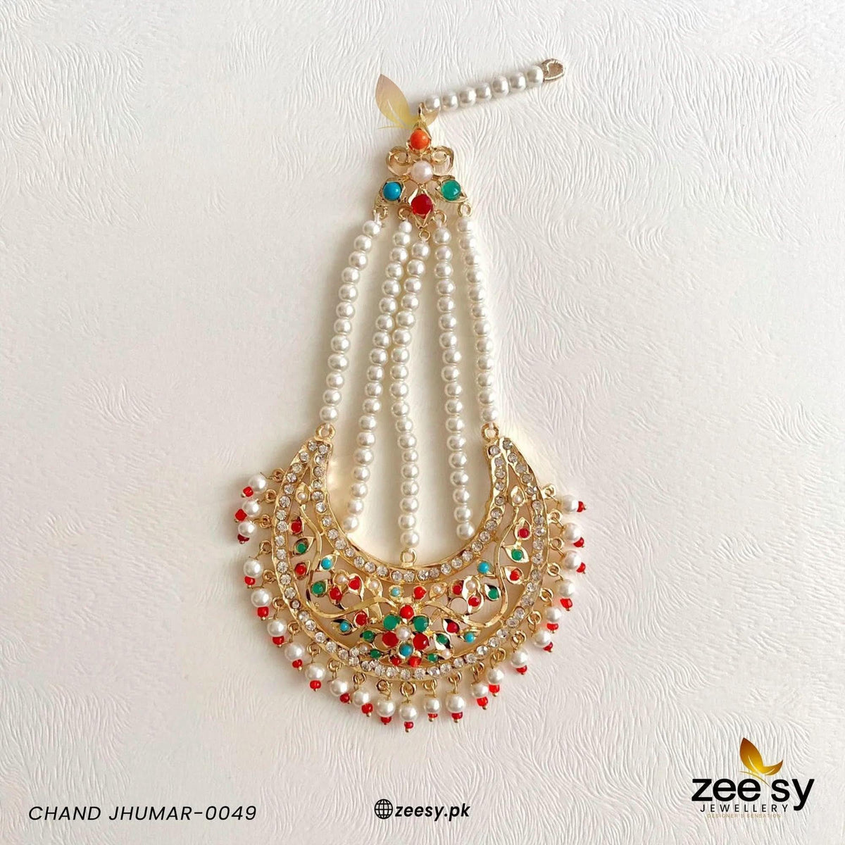 Inshara Pearl Drop Chand Jhumar