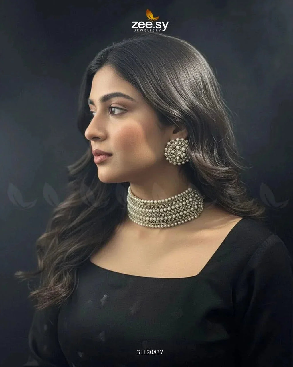 Elegant Beaded Pearl Choker Set