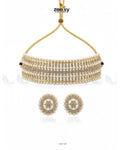 Elegant Beaded Pearl Choker Set
