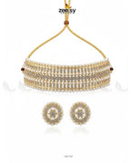 Elegant Beaded Pearl Choker Set