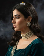 Elegant Beaded Pearl Choker Set