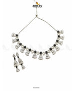 Baguette Fringe Tassel Necklace Set