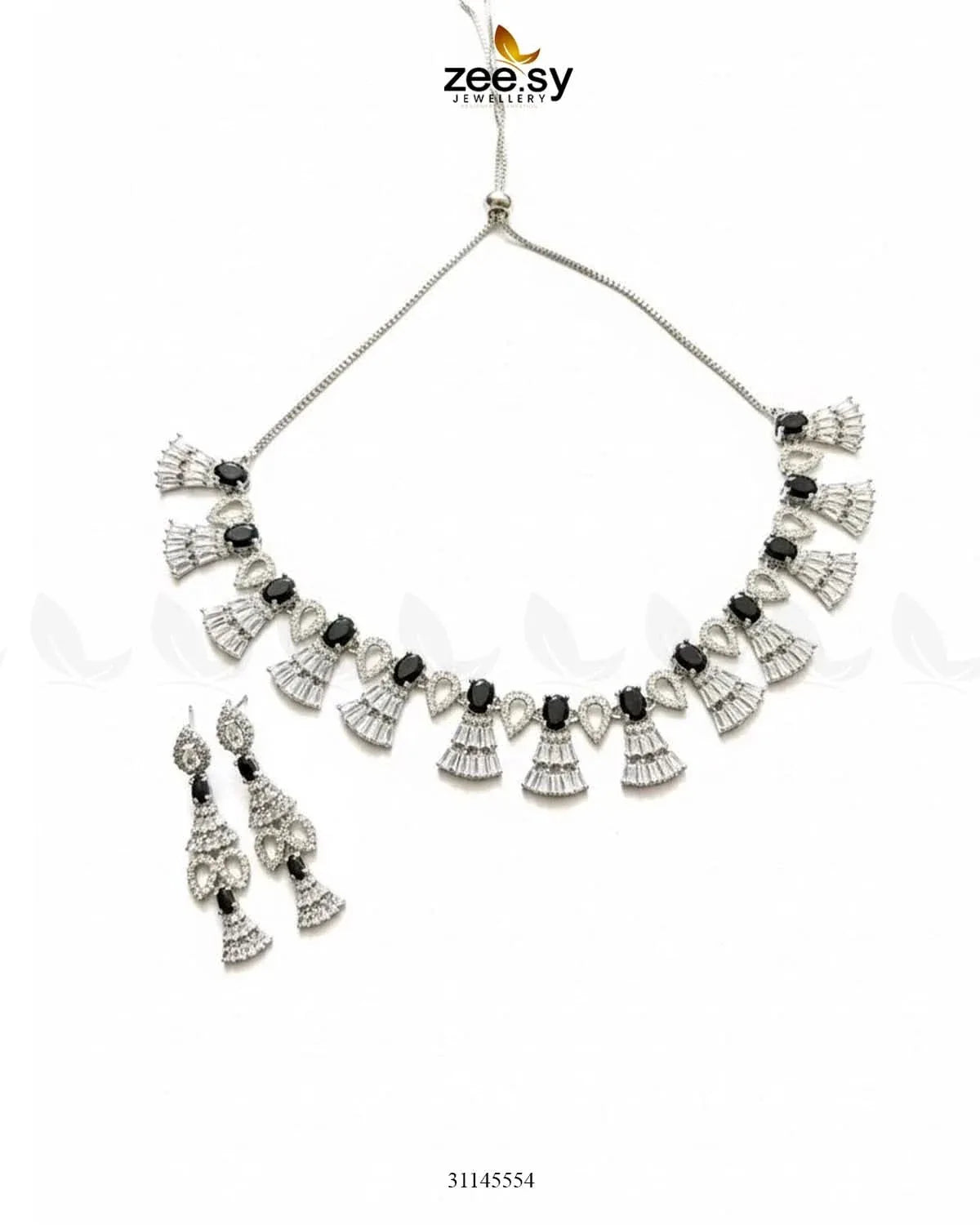 Baguette Fringe Tassel Necklace Set
