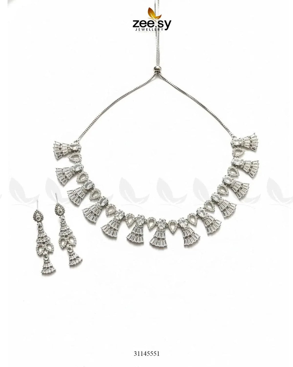 Baguette Fringe Tassel Necklace Set