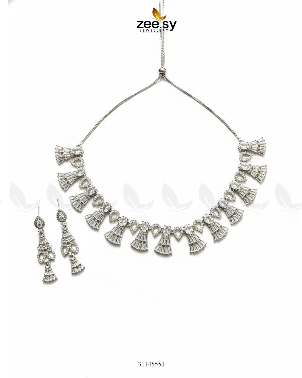 Baguette Fringe Tassel Necklace Set