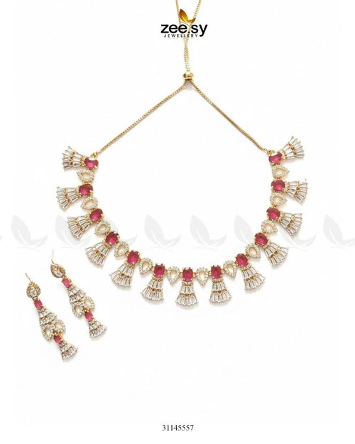 Baguette Fringe Tassel Necklace Set