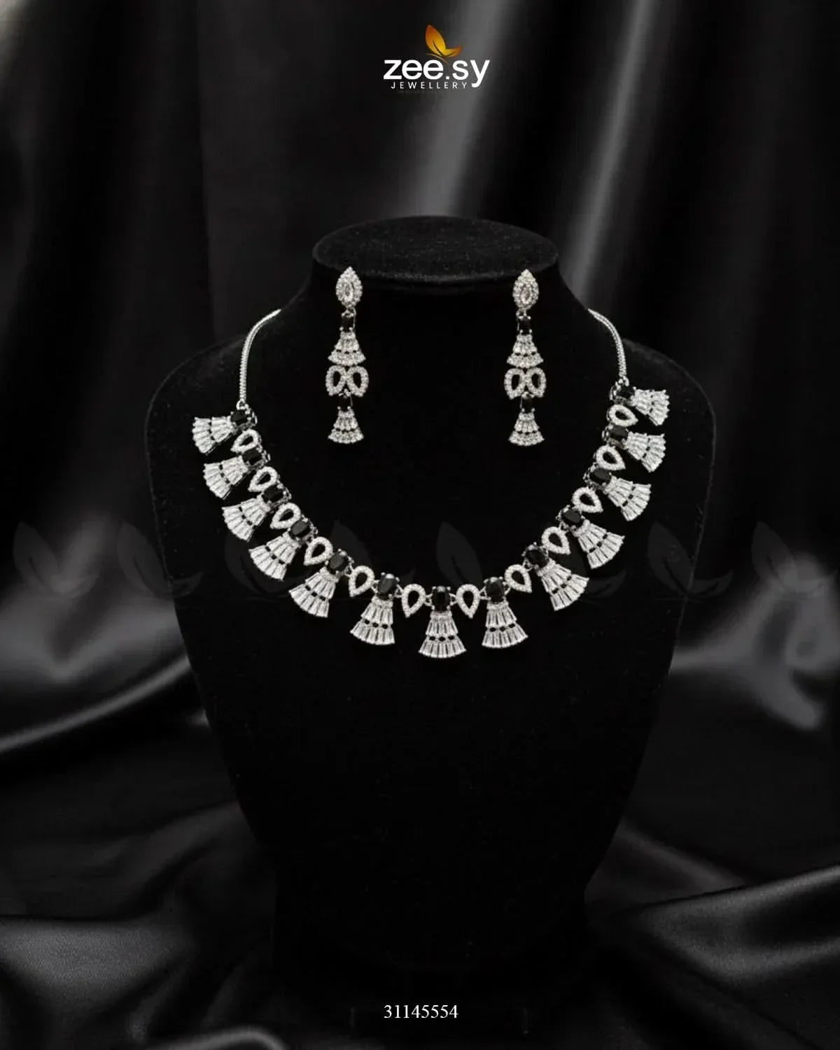 Baguette Fringe Tassel Necklace Set