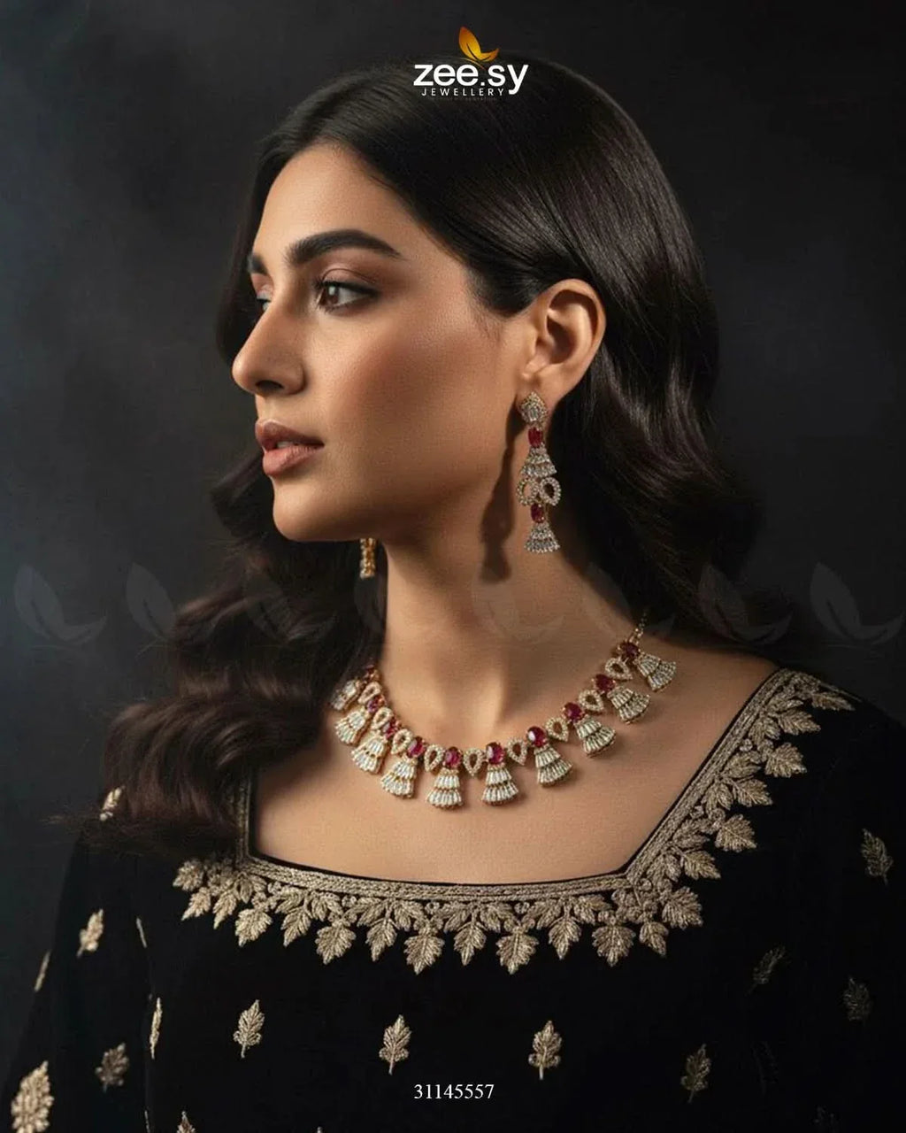 Baguette Fringe Tassel Necklace Set
