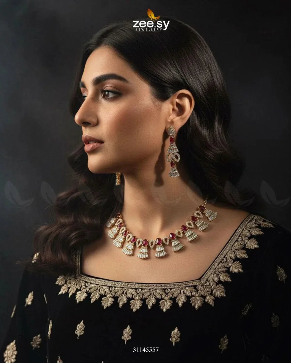 Baguette Fringe Tassel Necklace Set