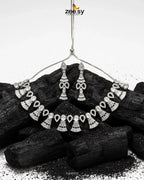 Baguette Fringe Tassel Necklace Set