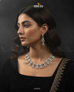 Baguette Fringe Tassel Necklace Set
