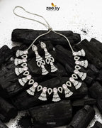 Baguette Fringe Tassel Necklace Set