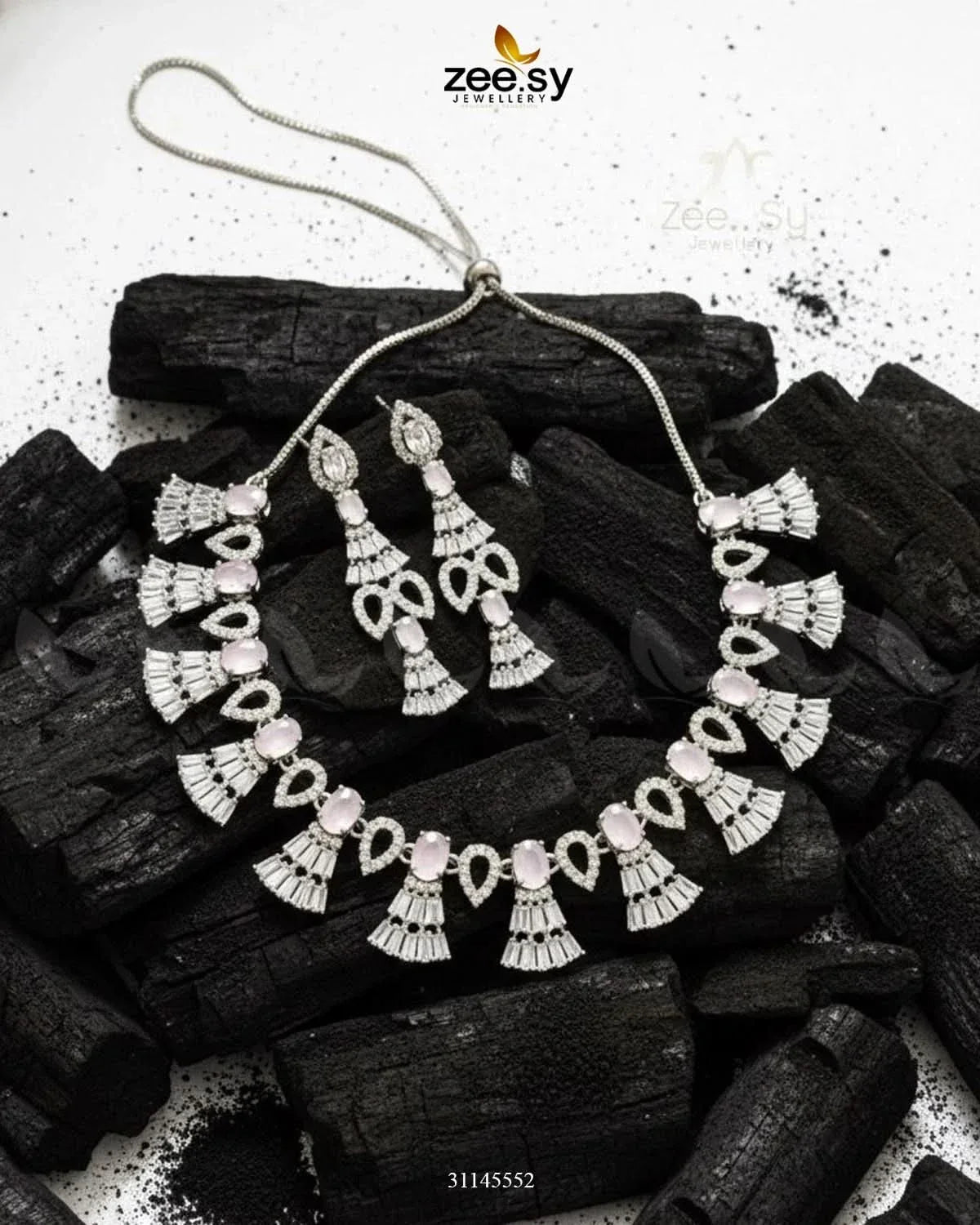Baguette Fringe Tassel Necklace Set