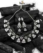 Baguette Fringe Tassel Necklace Set