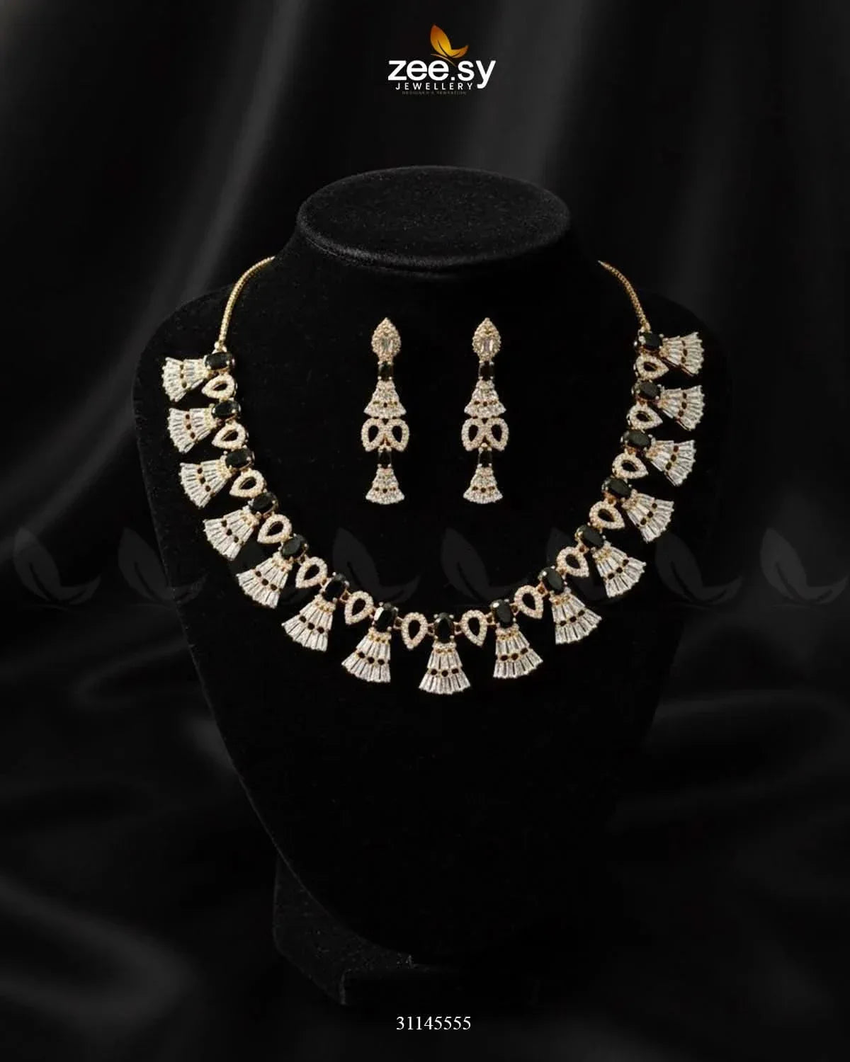 Baguette Fringe Tassel Necklace Set