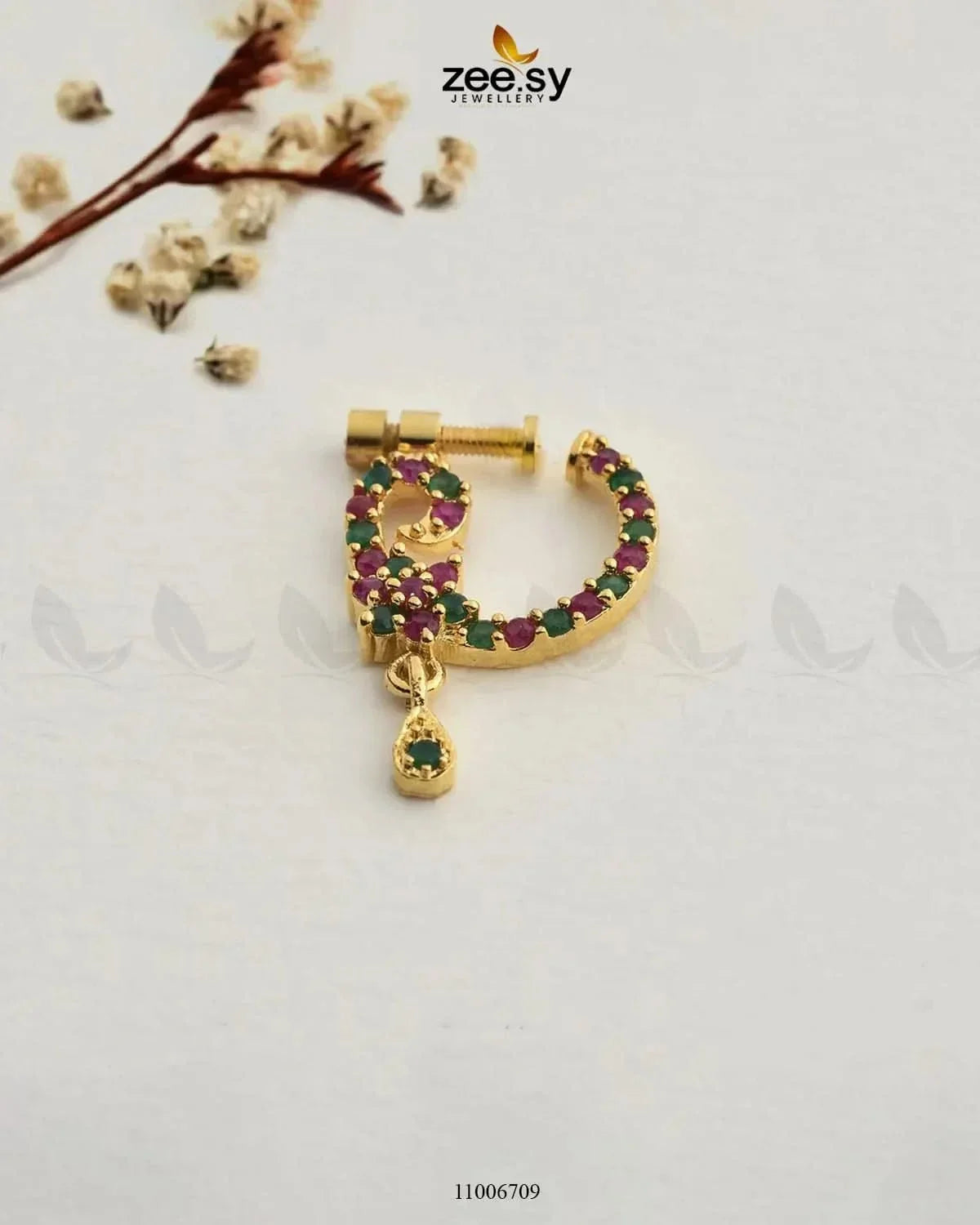 Naitika Sparkling Gemstone Nose Ring