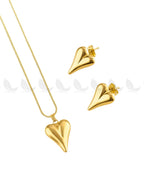 Chic Gold Puffed Heart Pendant