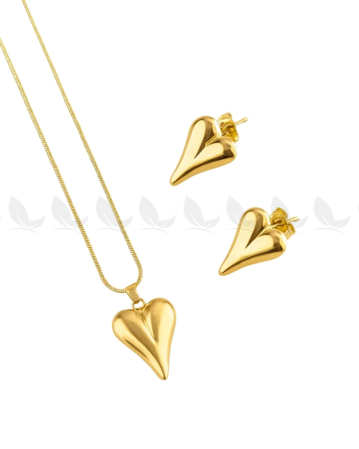 Chic Gold Puffed Heart Pendant