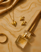 Chic Gold Puffed Heart Pendant