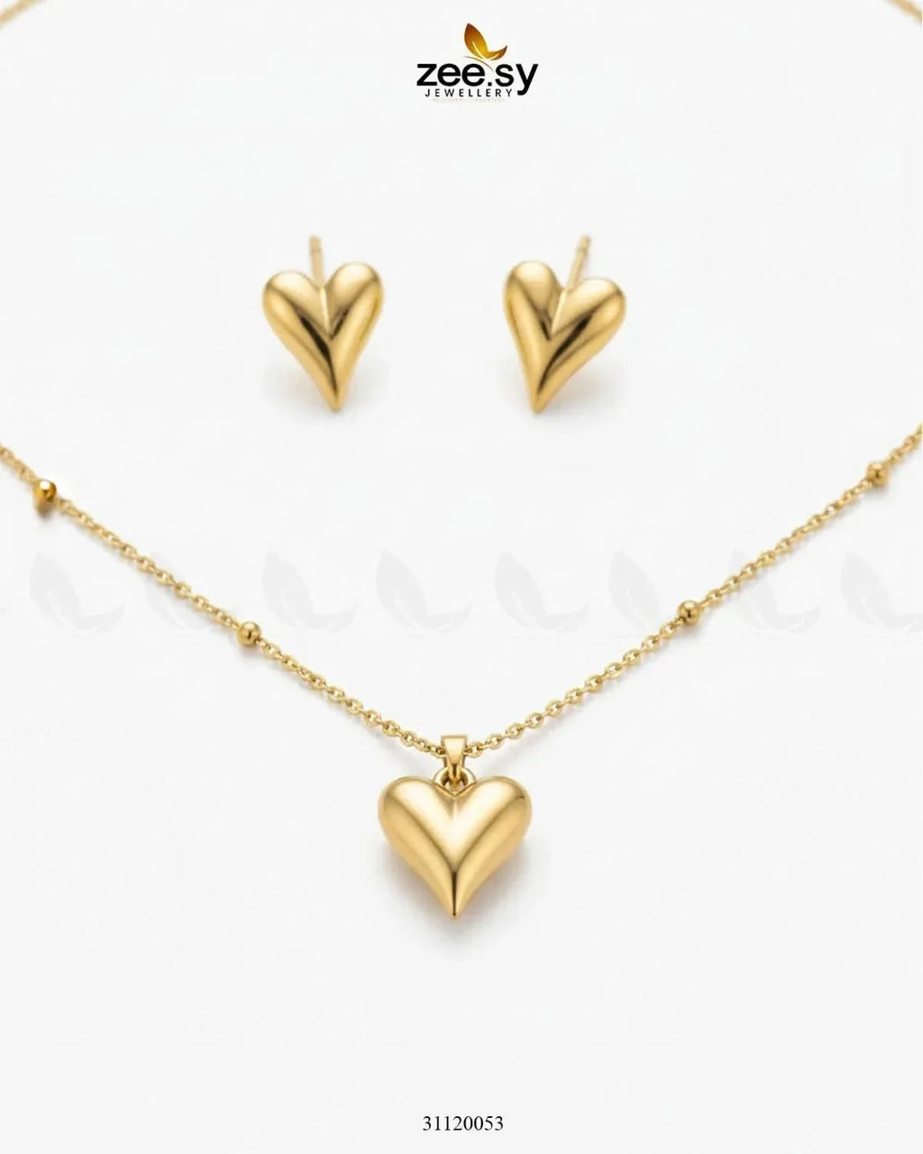 Chic Gold Puffed Heart Pendant
