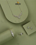 Wrenna Crystal Leaf Pendant Set