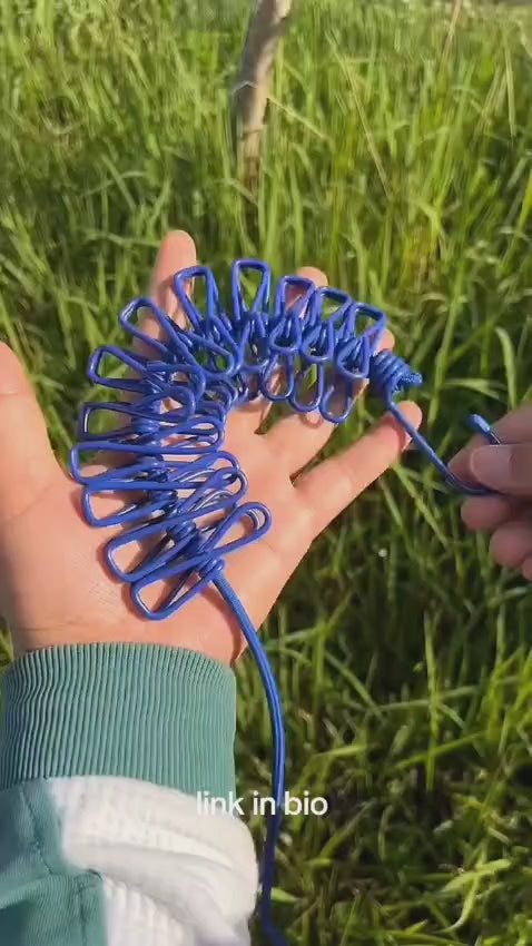 Cloth Drying Rope with Hooks