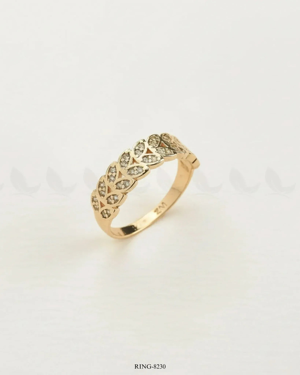 Vlora Pave Wheat Stackable Ring