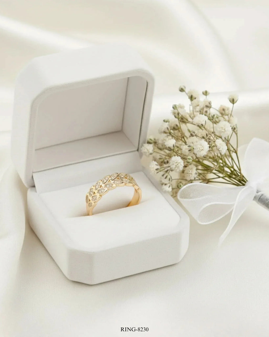 Vlora Pave Wheat Stackable Ring