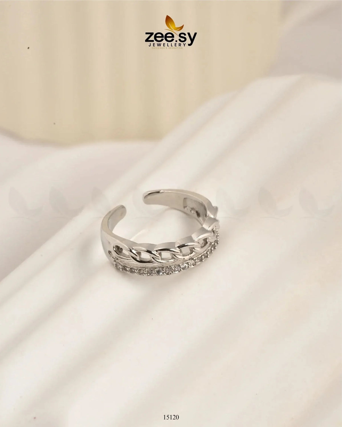 Braided Zircon Dual-Band Ring