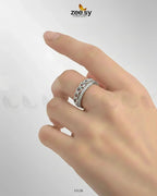 Braided Zircon Dual-Band Ring