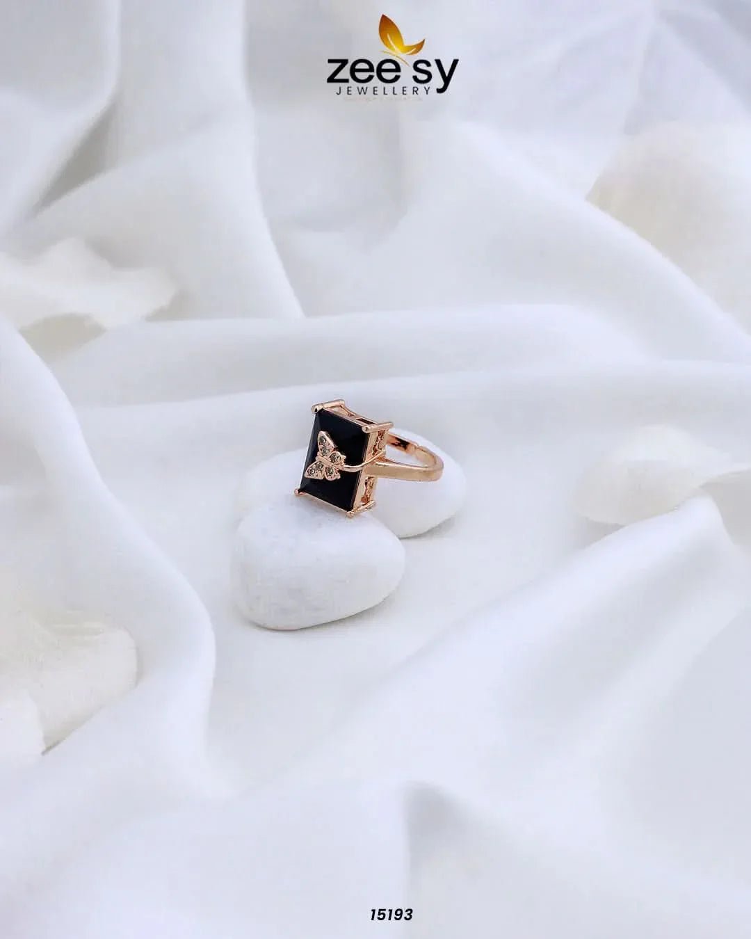 Butterfly Square Crystal  Ring