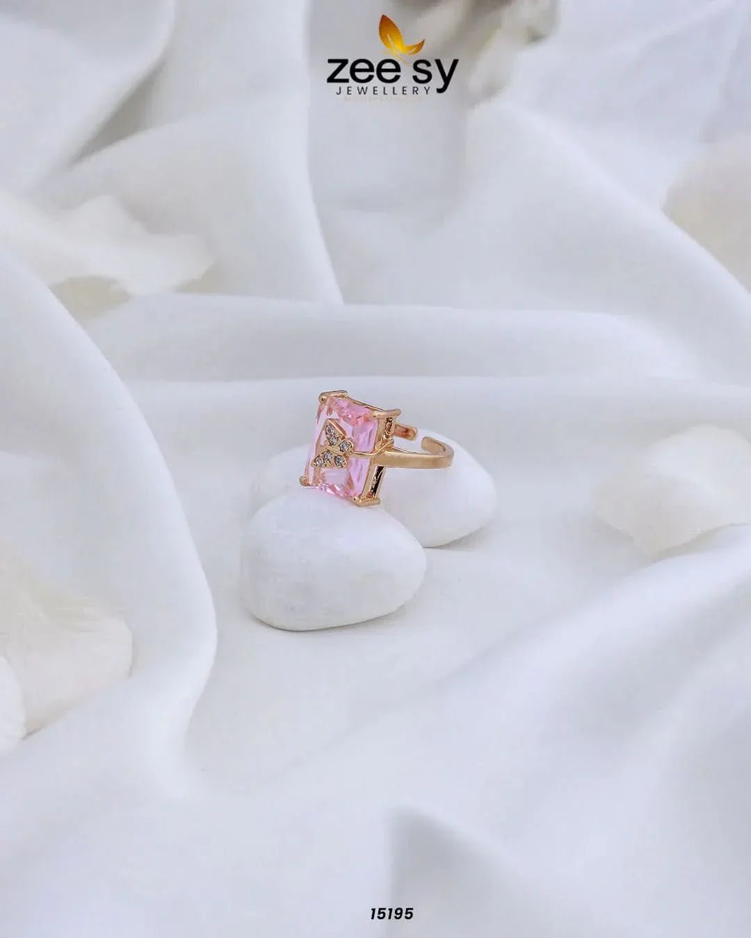 Butterfly Square Crystal  Ring