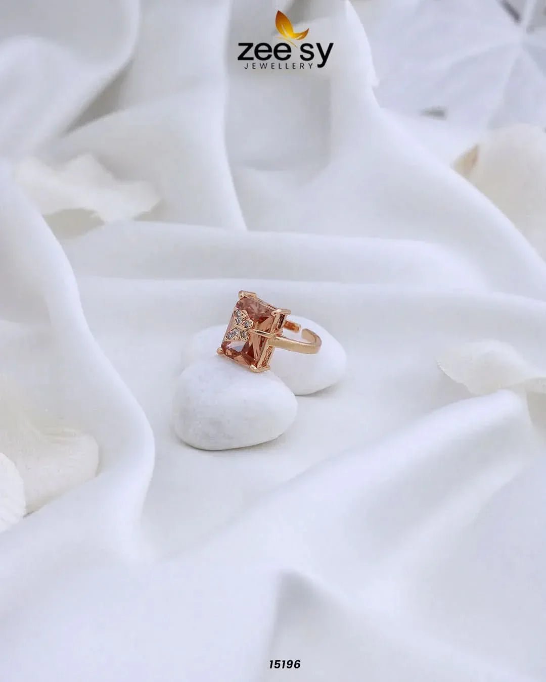Butterfly Square Crystal  Ring