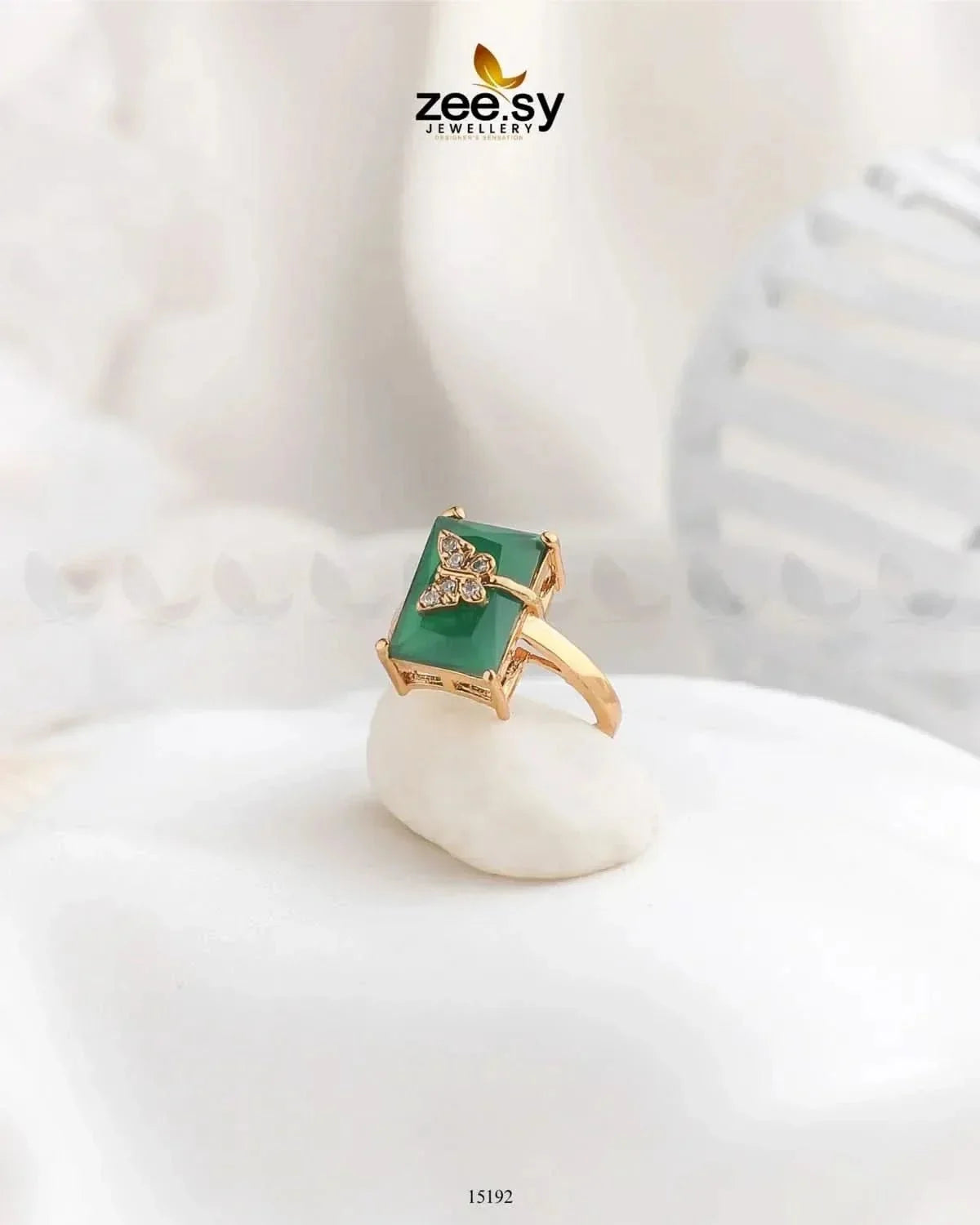 Butterfly Square Crystal  Ring