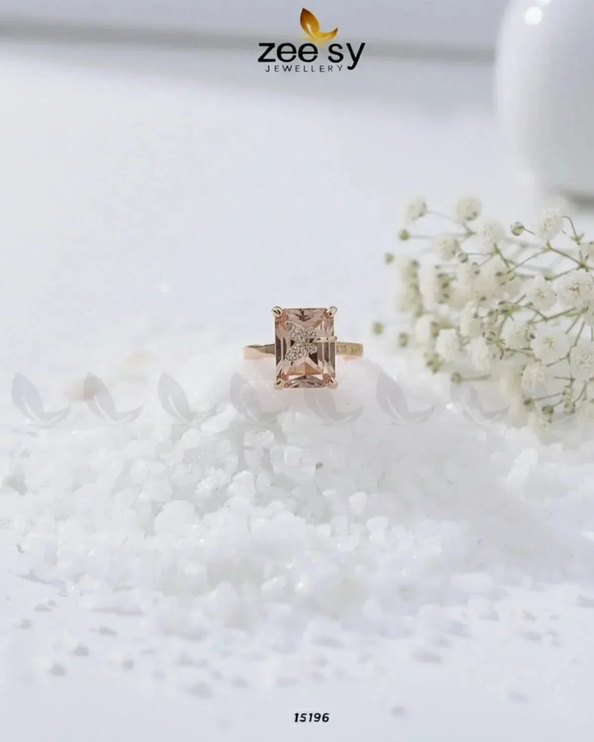 Butterfly Square Crystal  Ring