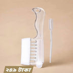 Transparent Hair Oil Applicator Comb | Refillable Scalp Massage Comb with Built-In Oil Reservoir