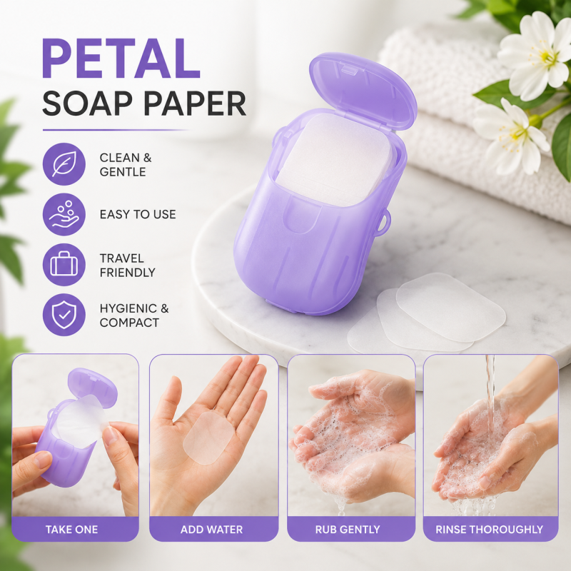 Portable Disposable Soap Paper Mini Portable Travel Soap Paper Sheets Hand Washing Bath Toiletry Paper Soap for Outdoor, Camping Hiking