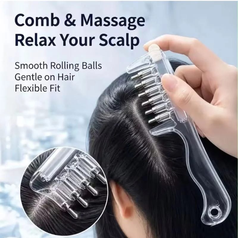 Transparent Hair Oil Applicator Comb | Refillable Scalp Massage Comb with Built-In Oil Reservoir