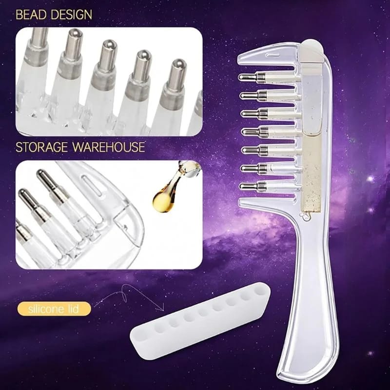 Transparent Hair Oil Applicator Comb | Refillable Scalp Massage Comb with Built-In Oil Reservoir