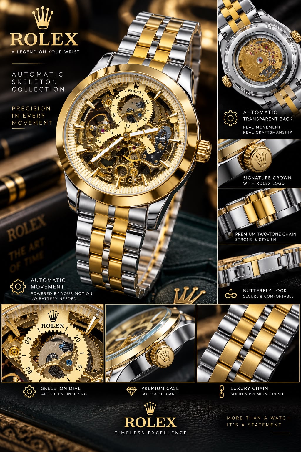 ROLEX AUTOMATIC SKELETON