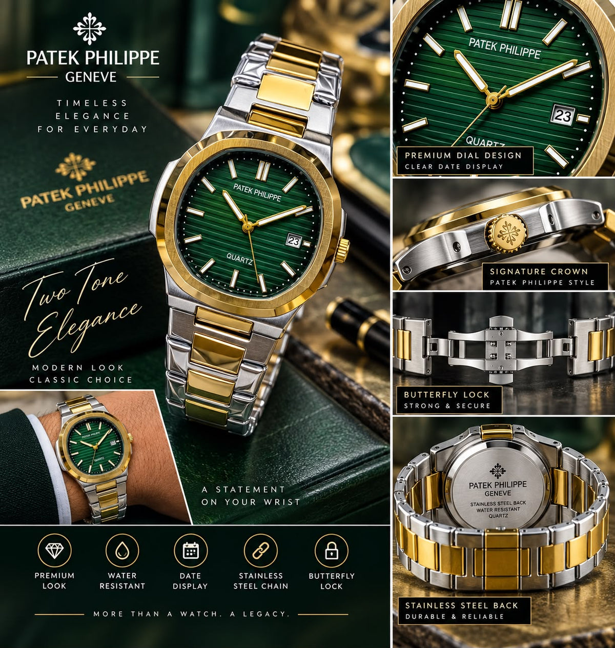 PATEK PHILIPPE STYLE WATCH