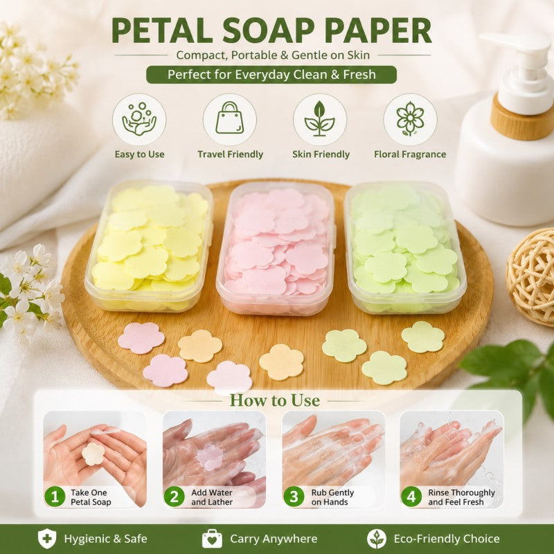 Box Soap Paper Disposable Bath Hand Washing Travel Foaming Scented Portable Mini Flower Soap Flakes Handwashing Soap
