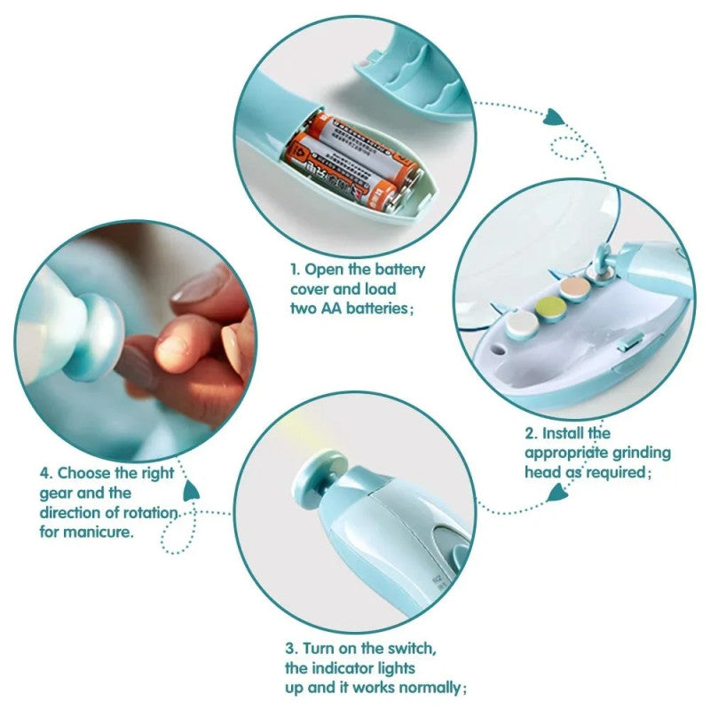 Baby Nail Clippers 6 in 1, Baby Nail Cutter Safe Electric Baby Nail Trimmer Kit